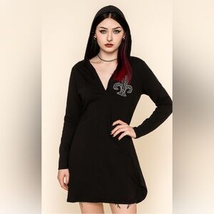 ANKH Fleur-de-Lis Hoodie Dress L